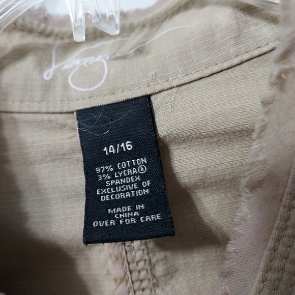 Lane Bryant Venezia Cropped Button Down Jacket Women's Plus Size 14/16 Tan - Picture 9 of 9